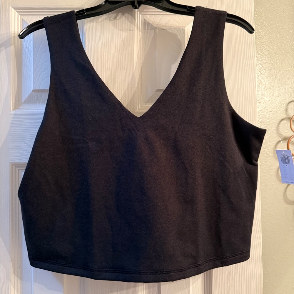 Old Navy Black V-Neck Exercise Tank Top